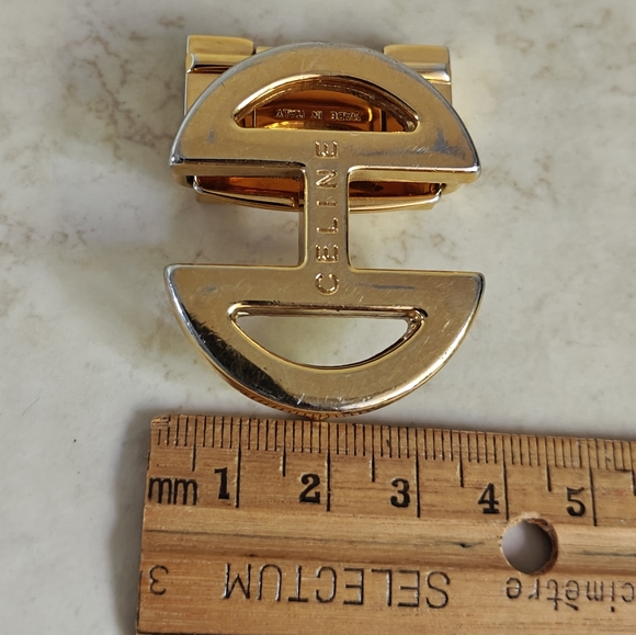 Authentic Celine Logo Gold Metal Belt Buckle - Picture 7 of 10